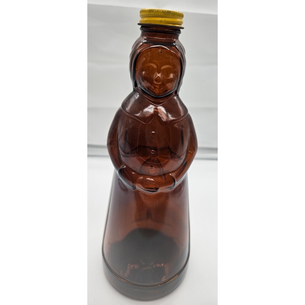 Vintage Amber Glass‎ BUTTERWORTH Syrup Bottle with Yellow Cap Collectible